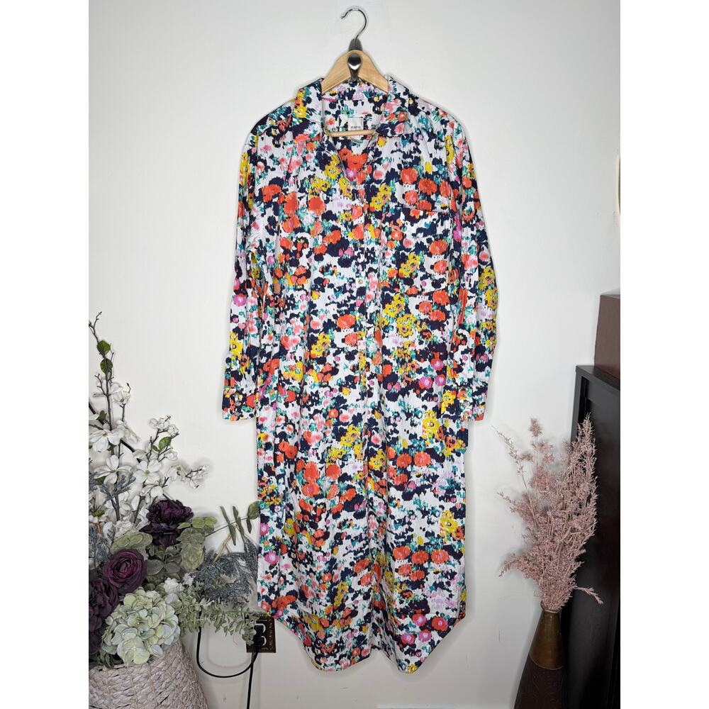 ANTHROPOLOGIE x MAEVE Soren Long-Sleeve Maxi Shirtdress Floral Sz XL $148 {3X32} - Picture 4 of 7